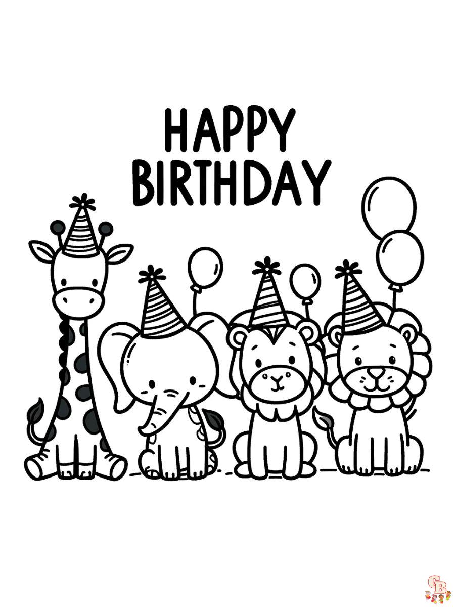 free printable happy birthday coloring pages