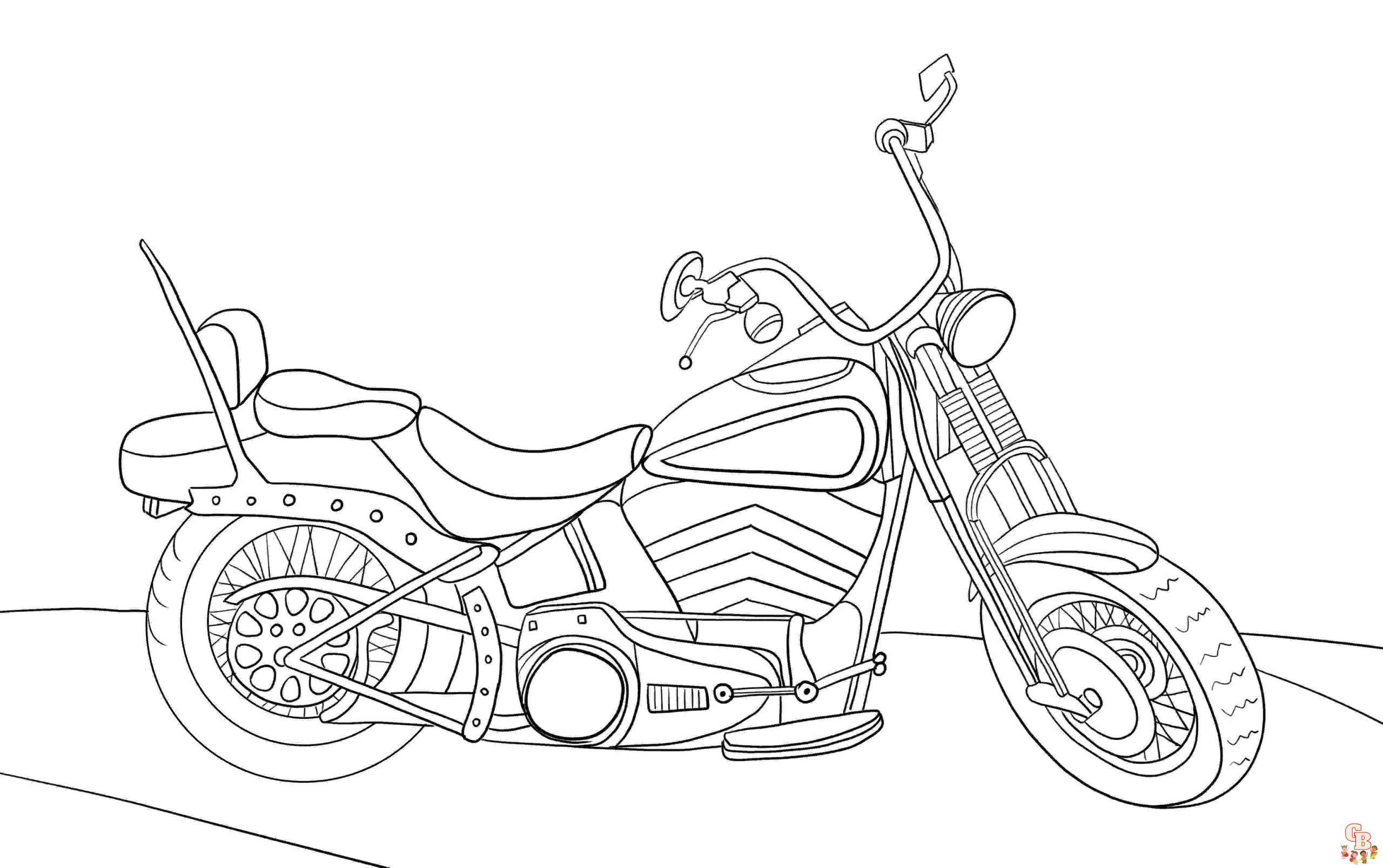 harley motorcycle coloring page