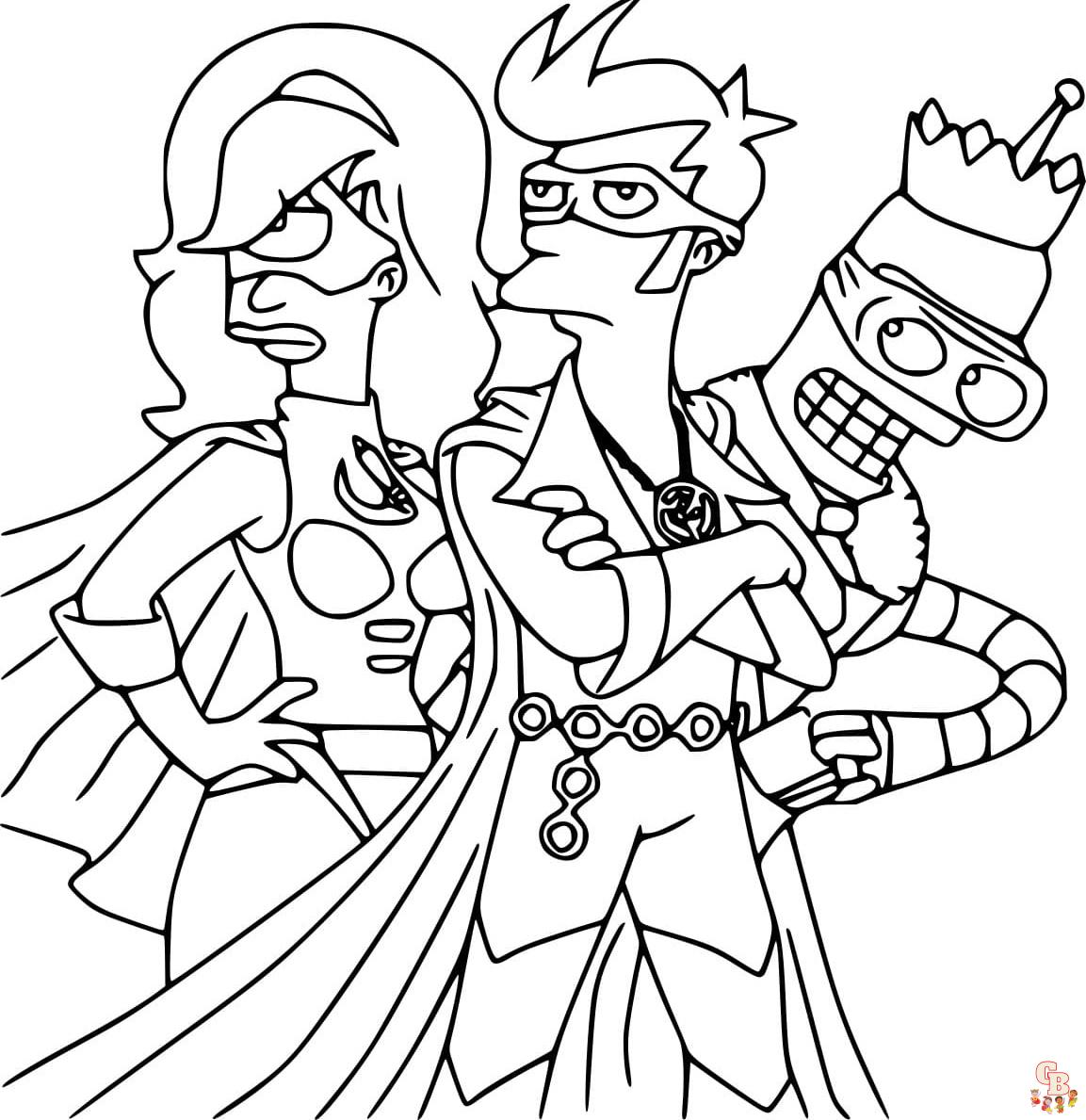 futurama coloring page printable