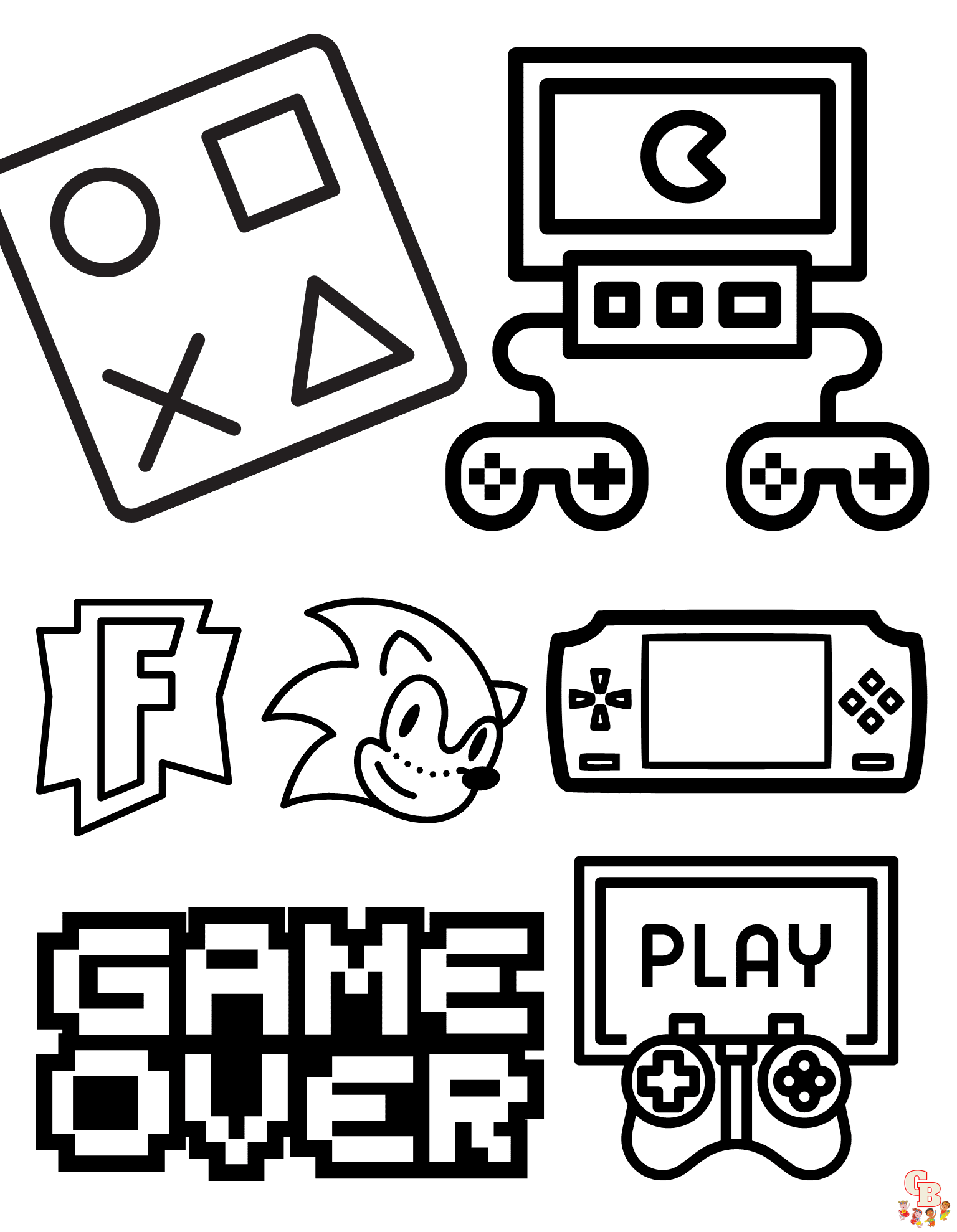 gaming coloring pages to print