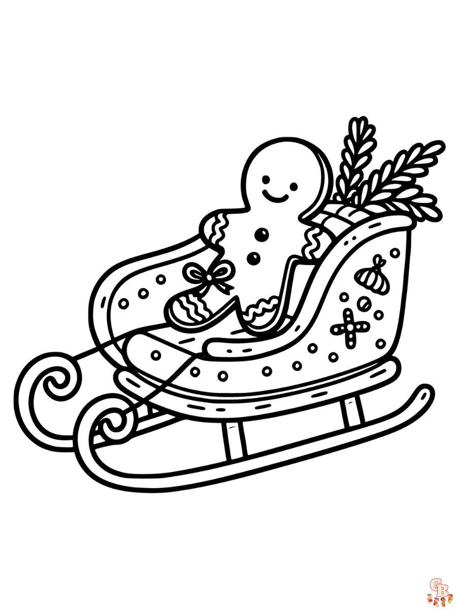 gingerbread Christmas coloring pages for kids