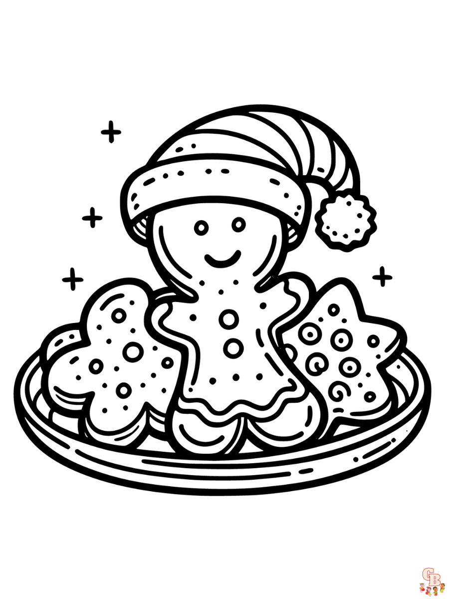 gingerbread Christmas coloring pages free