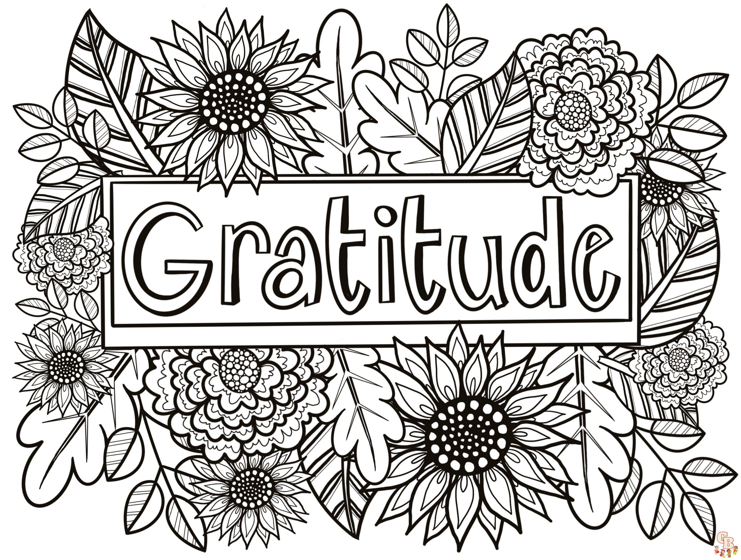 gratitude coloring pages printable free