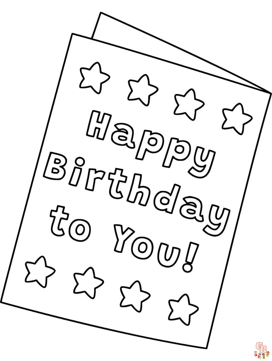 happy birthday cards coloring pages