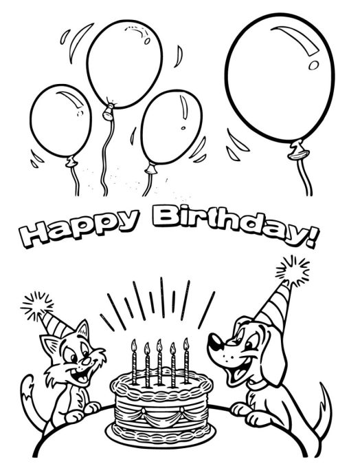 Happy Birthday Coloring Pages: Free Printable Sheets for Kids