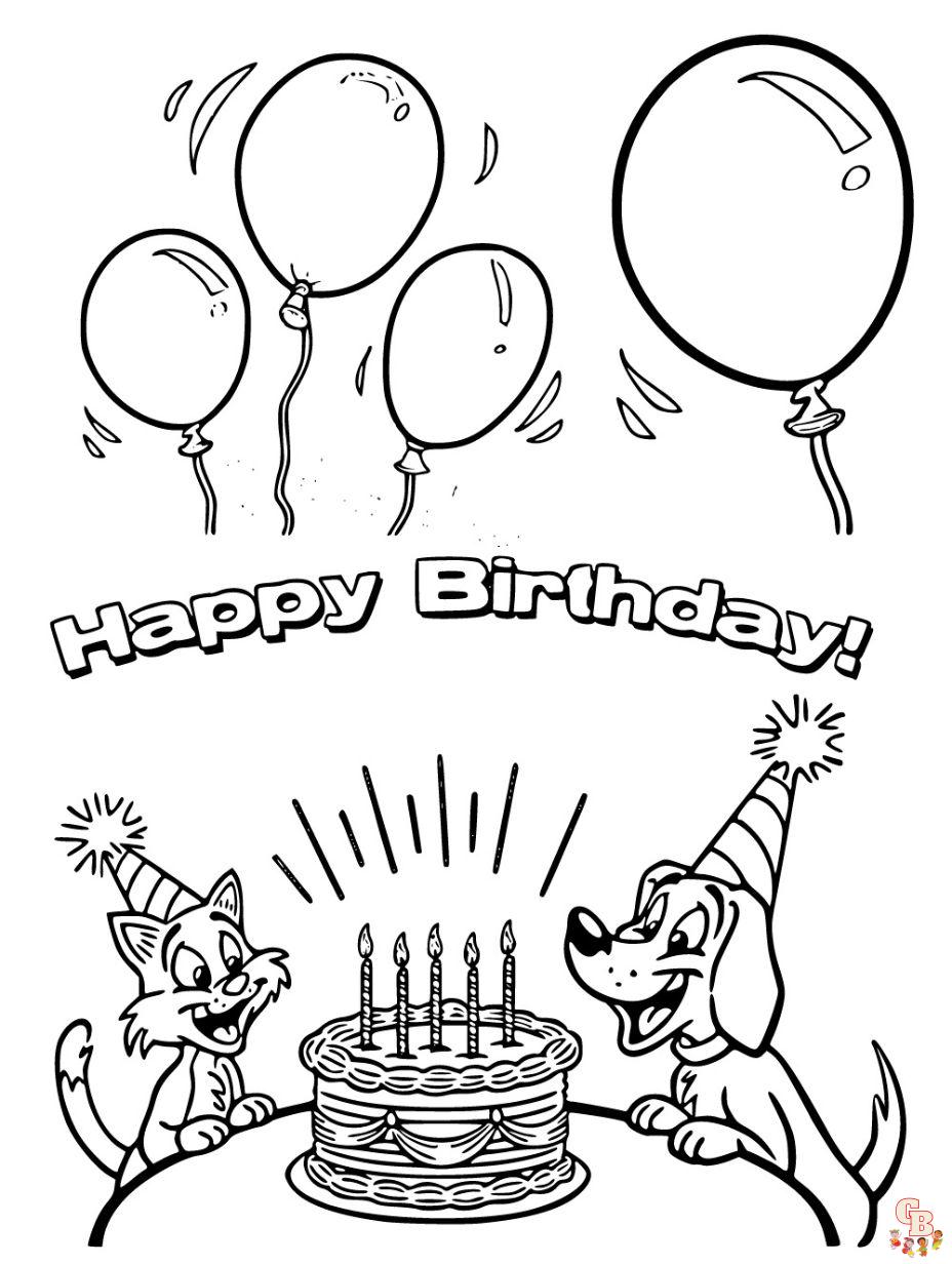 happy birthday coloring page