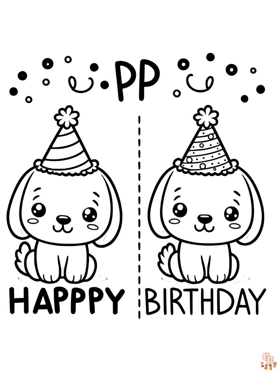 happy birthday cute coloring pages