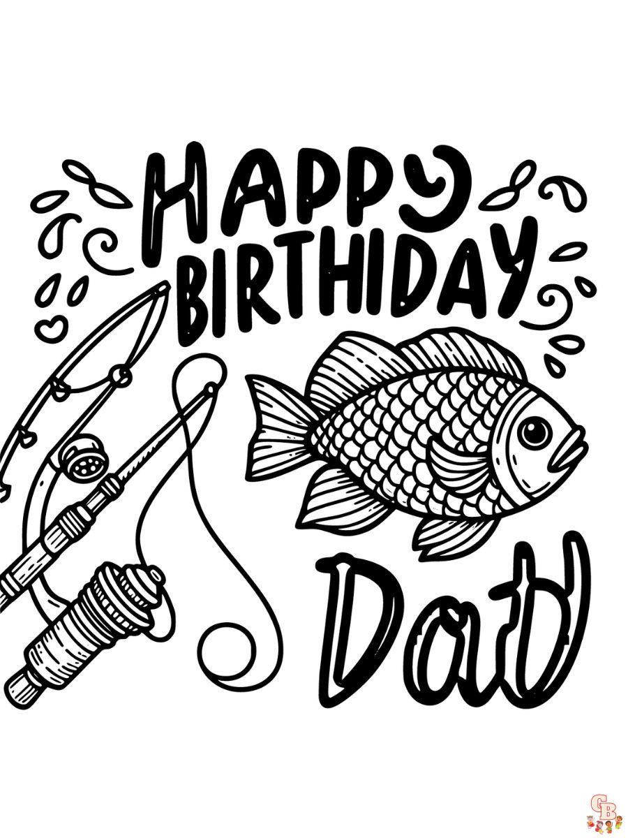 happy birthday dad coloring pages printable