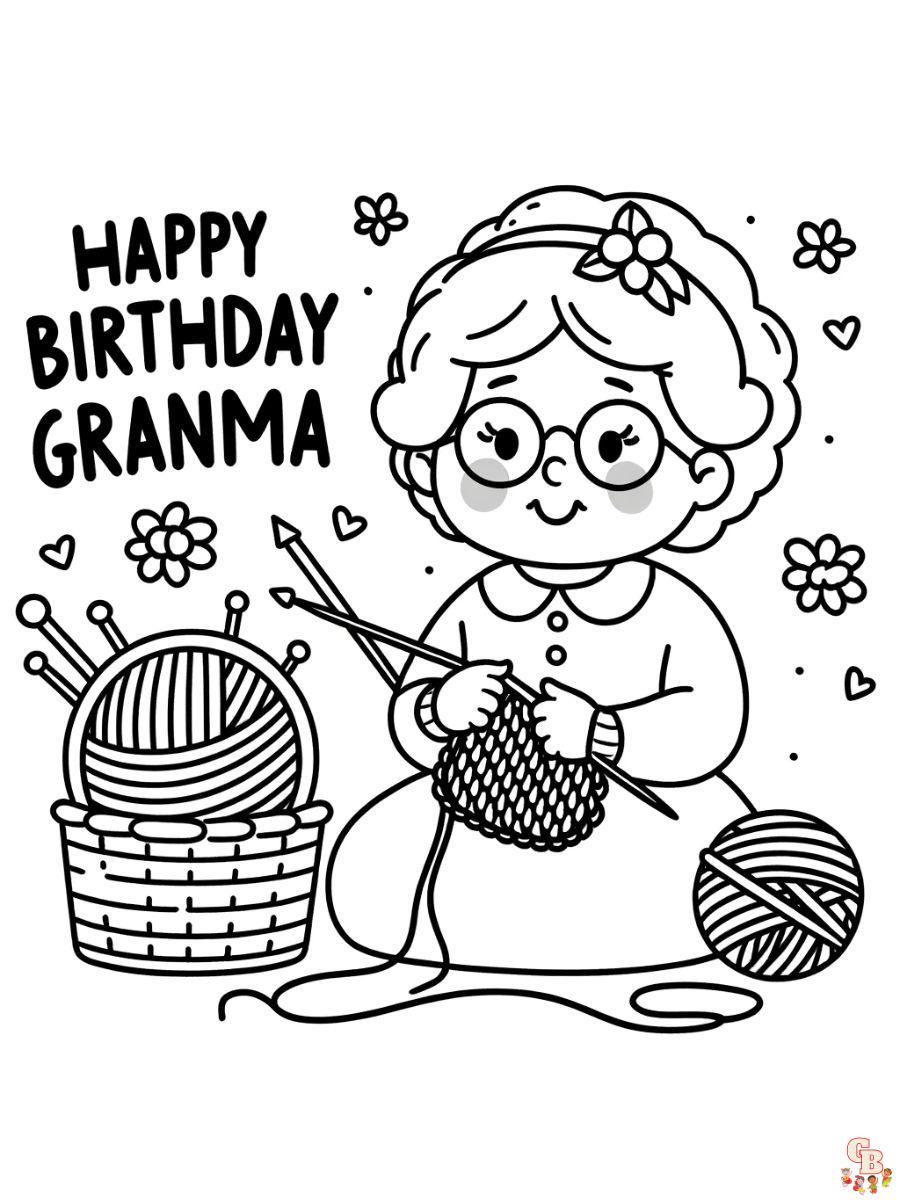 happy birthday grandma coloring page