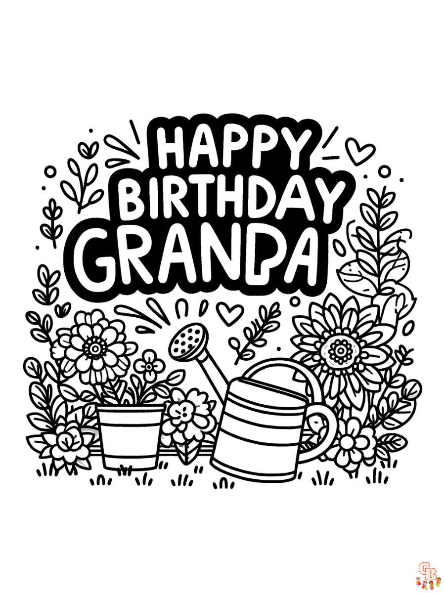 happy birthday grandpa coloring page printable