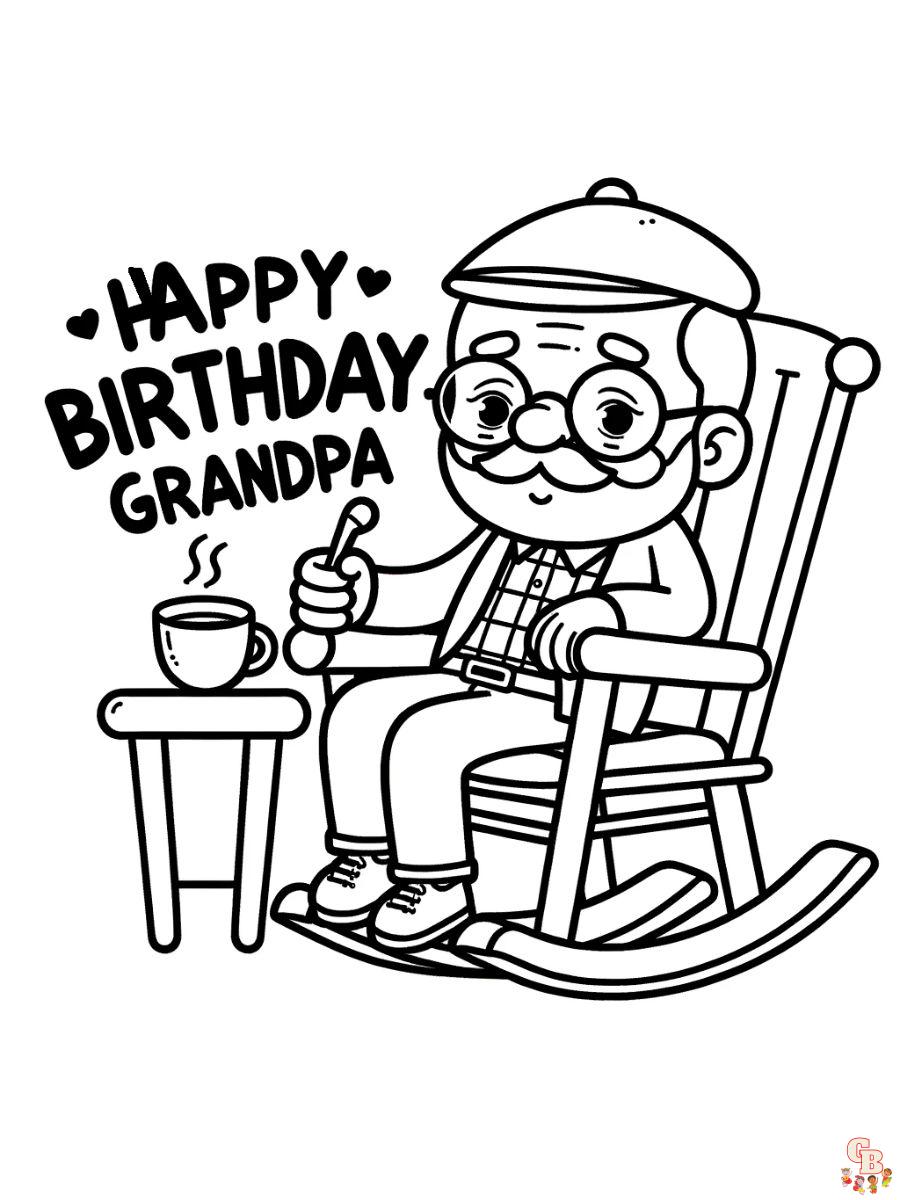 happy birthday grandpa coloring page