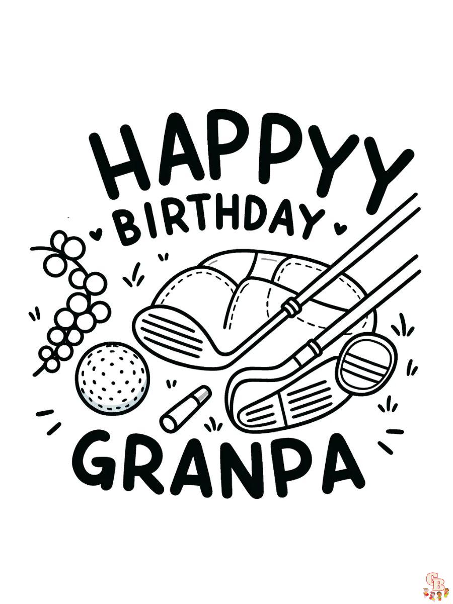 happy birthday grandpa printable coloring pages