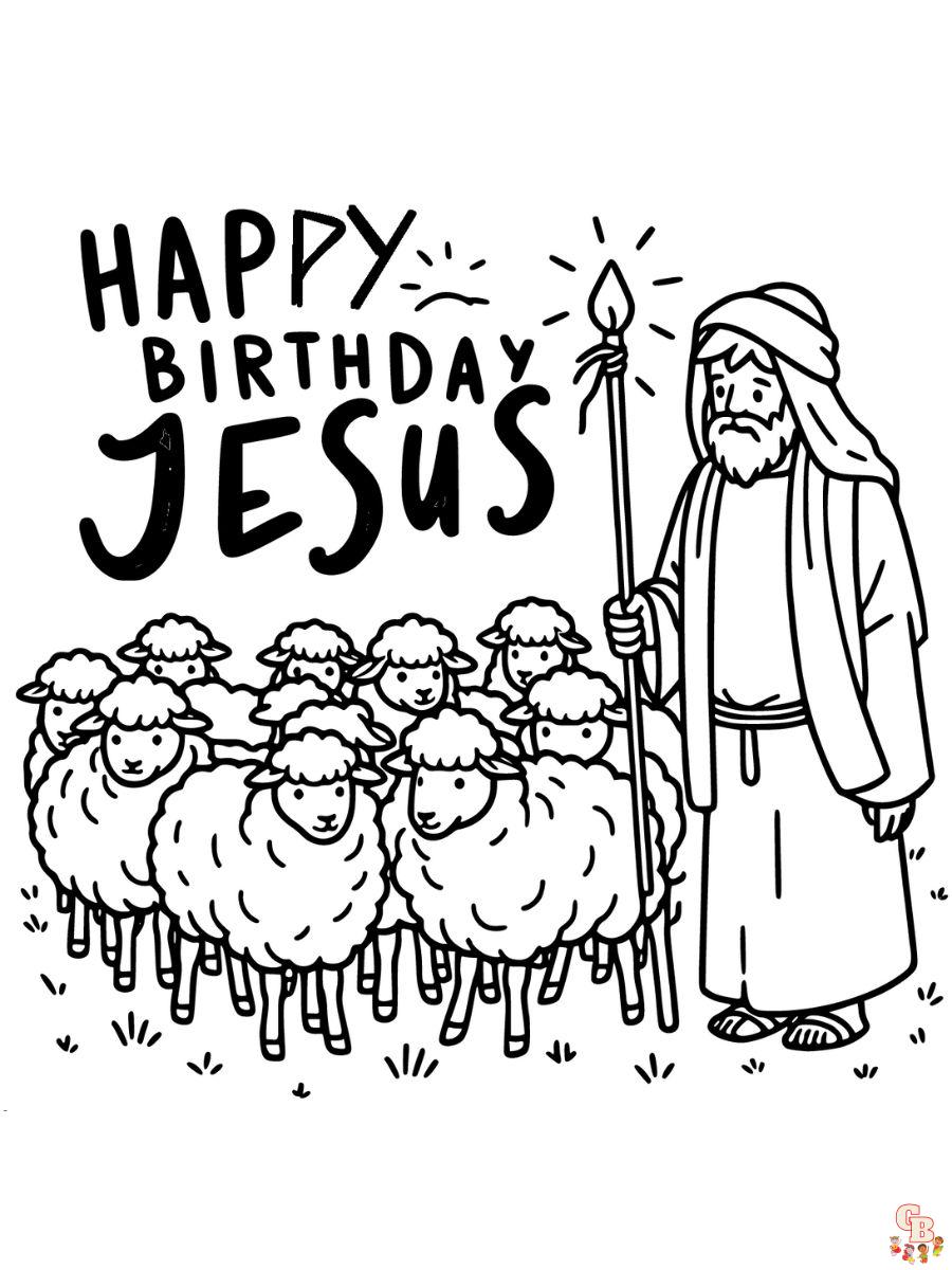 happy birthday jesus color page