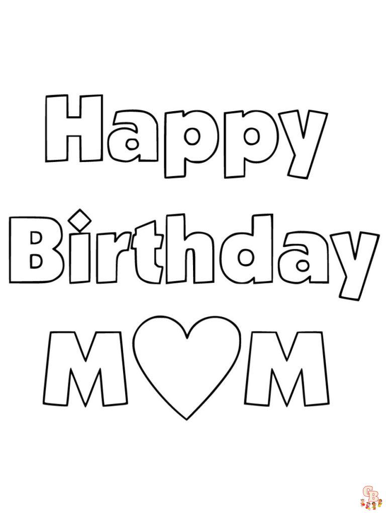 Happy Birthday Coloring Pages - Happy Birthday Mom Coloring Page 768x1020