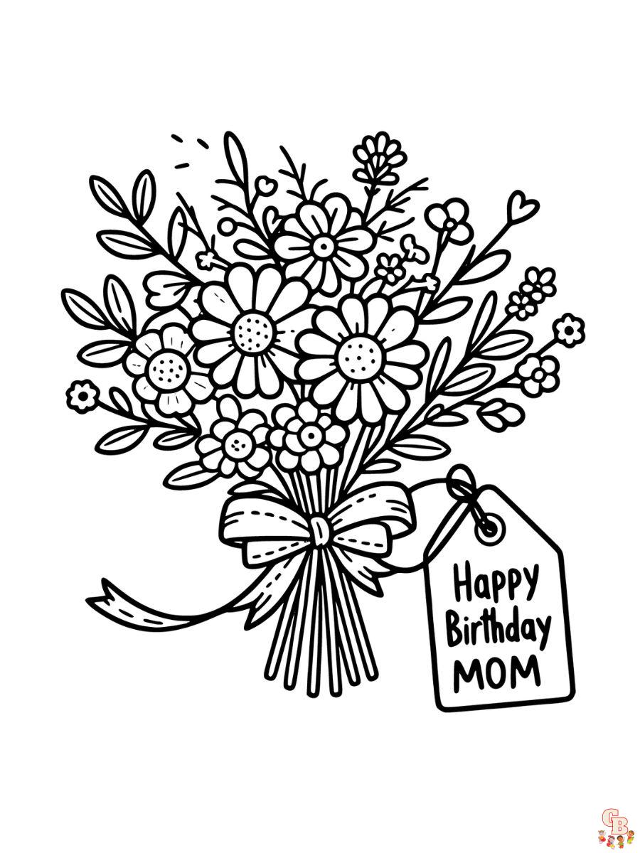 happy birthday mom printable coloring pages