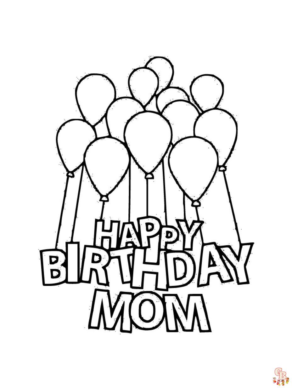 happy birthday mommy coloring pages