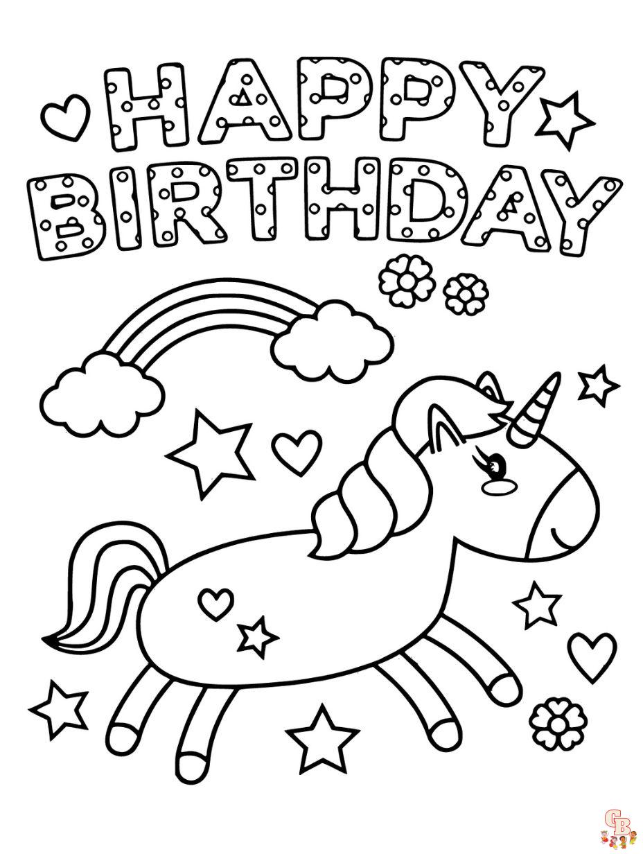 happy birthday printable coloring page