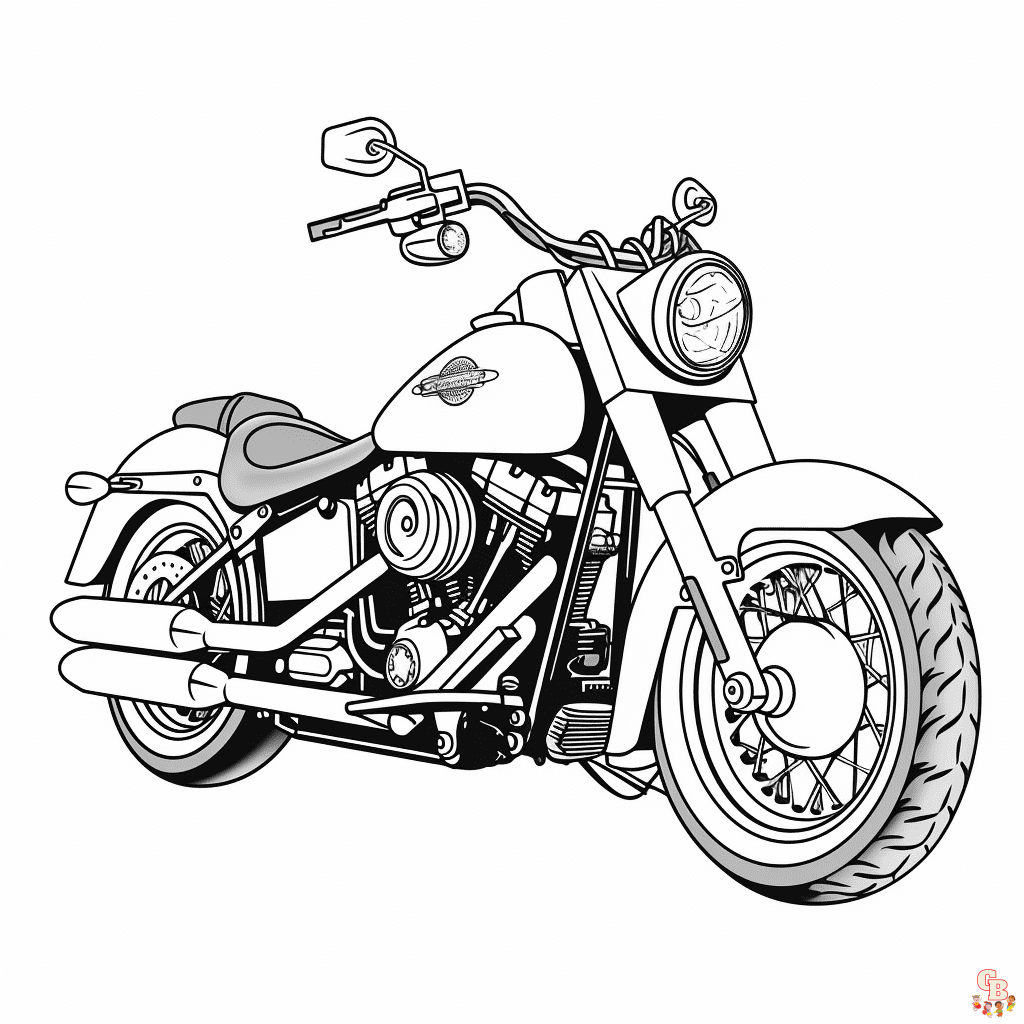 harley davidson coloring pages free