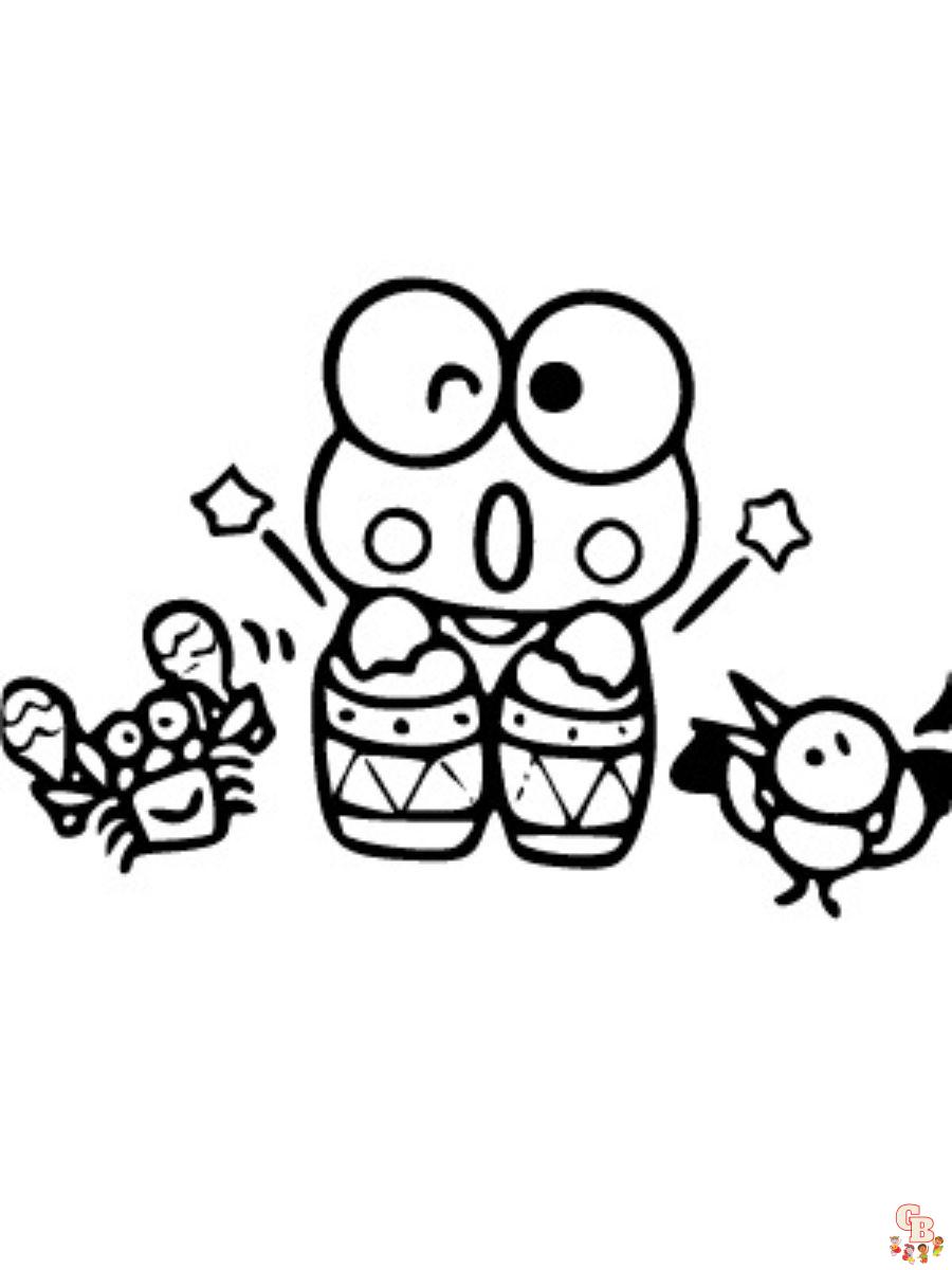 hello kitty keroppi coloring pages
