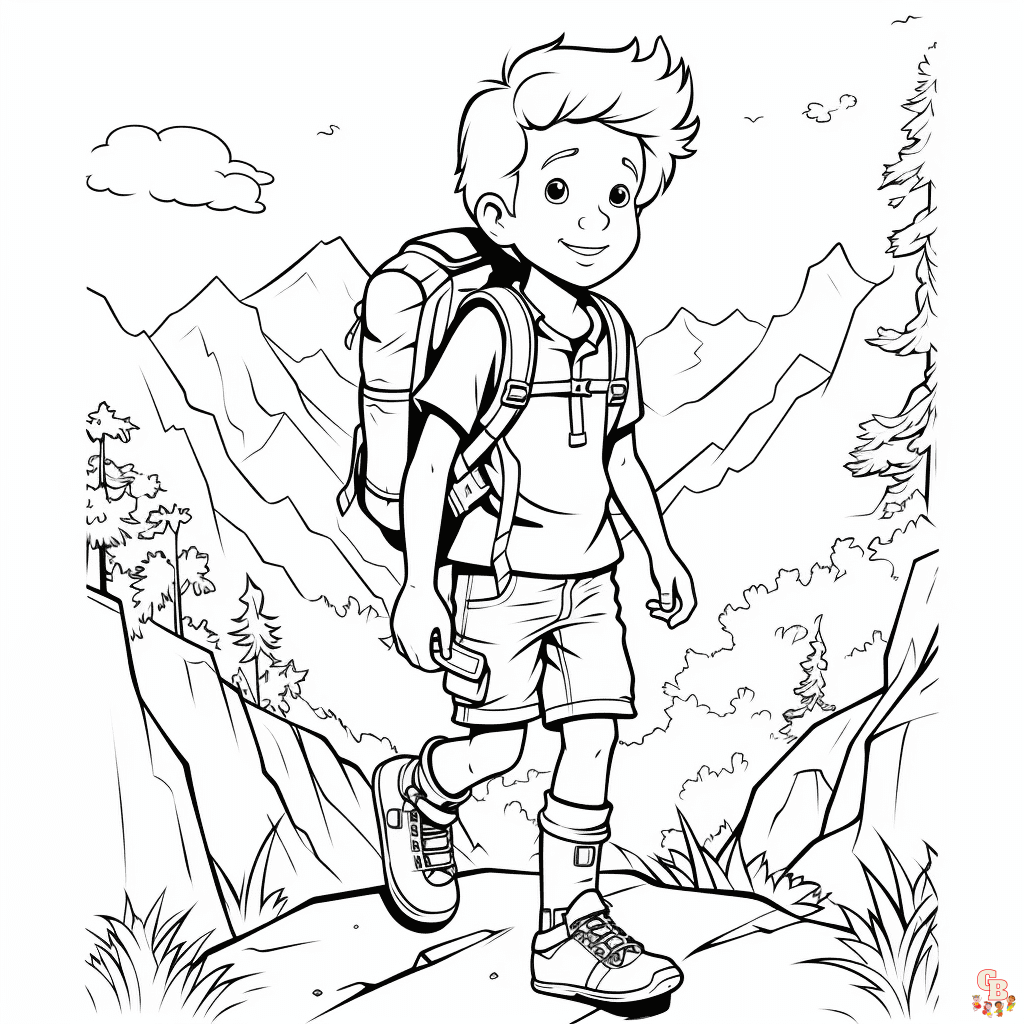 hiking coloring pages free