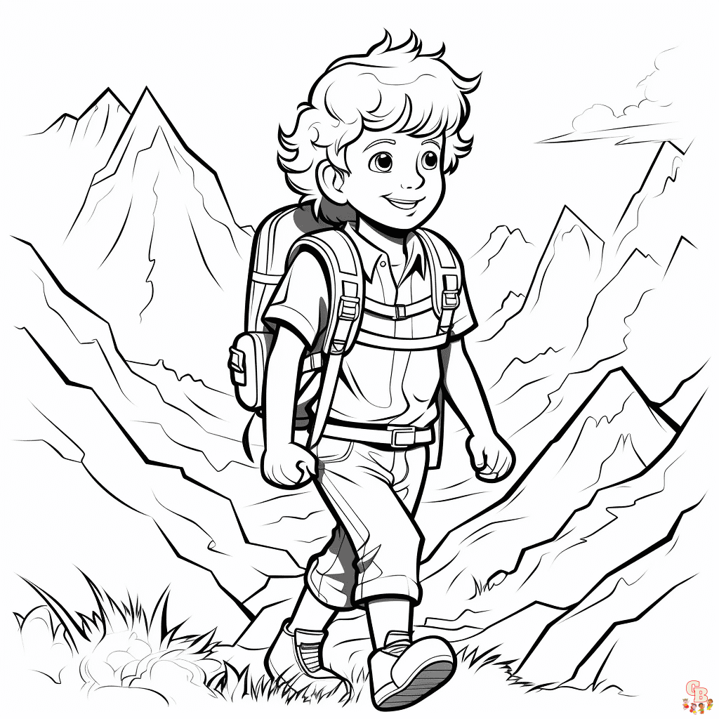 hiking coloring pages printable