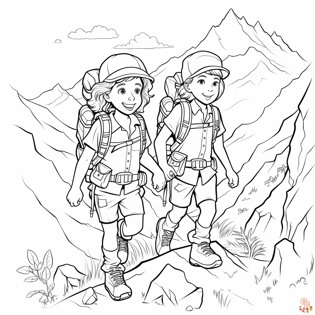hiking coloring pages to print