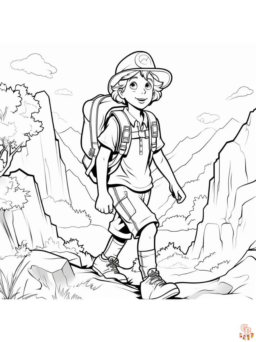 hiking coloring pages