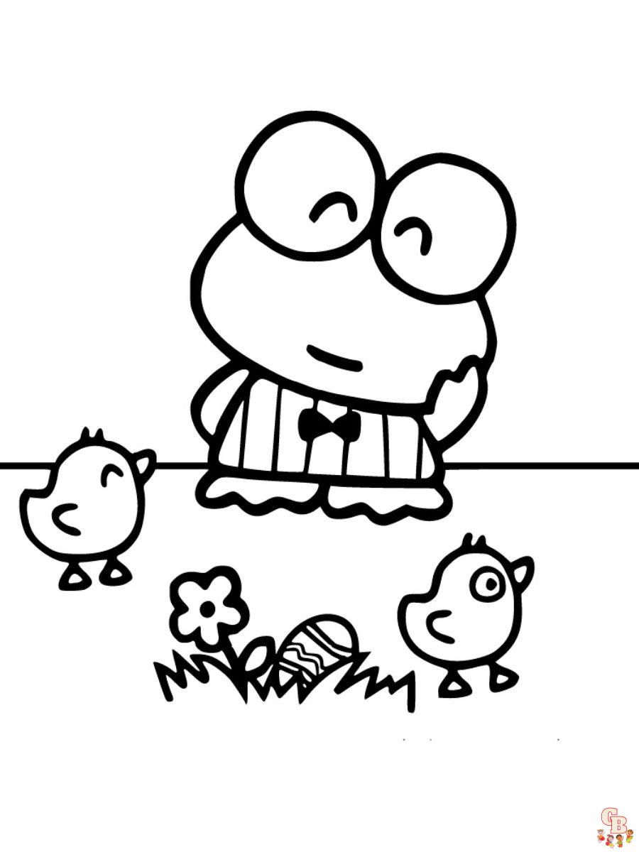 keroppi frog coloring pages to print