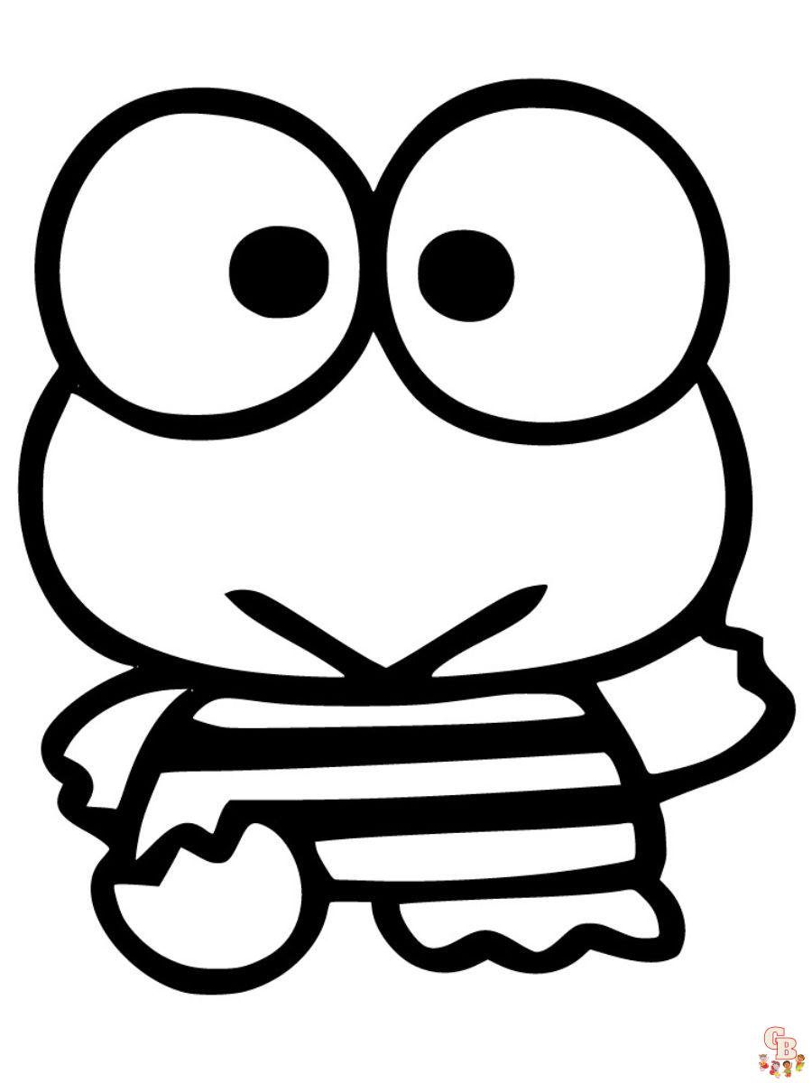 keroppi sanrio coloring pages