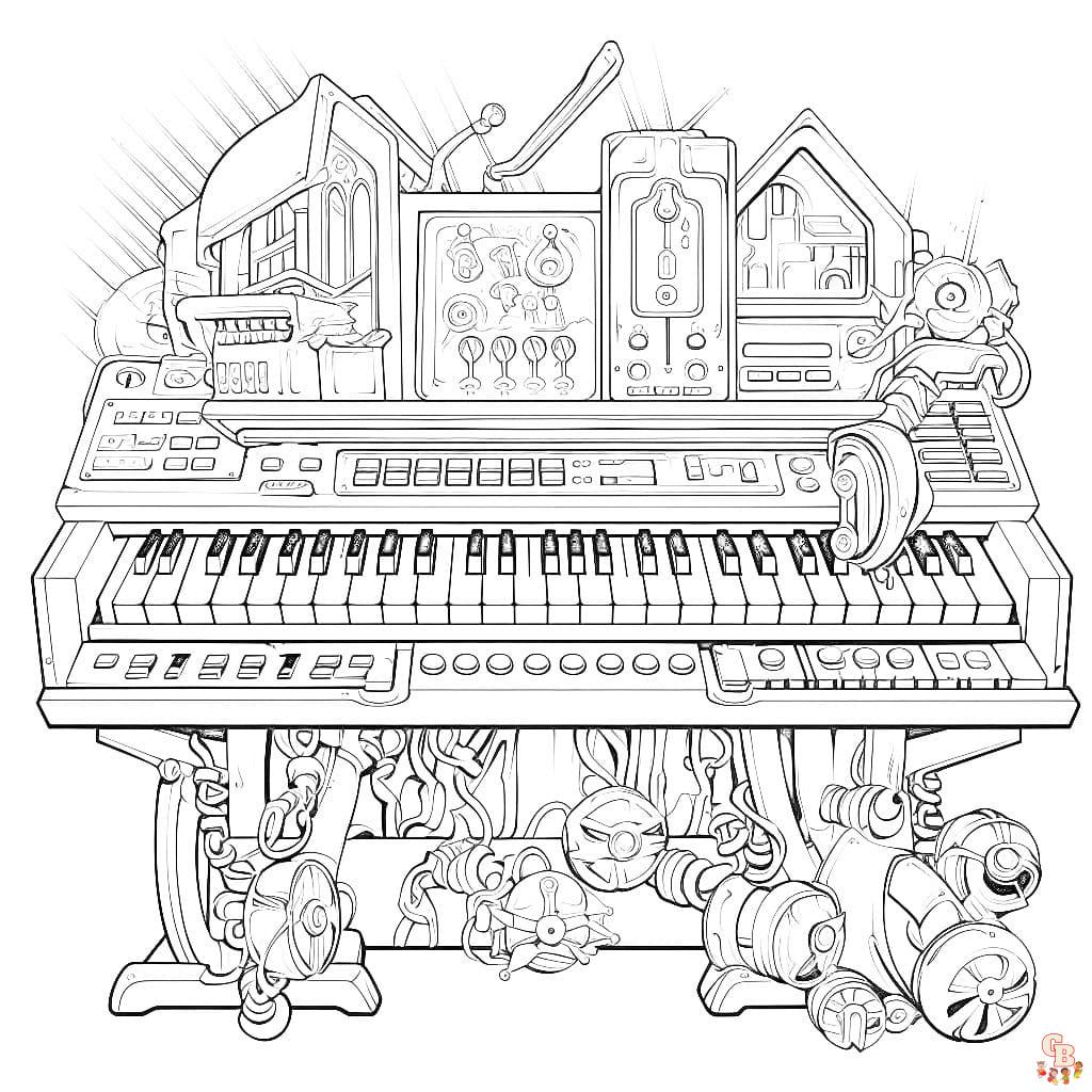 keyboard coloring pages free