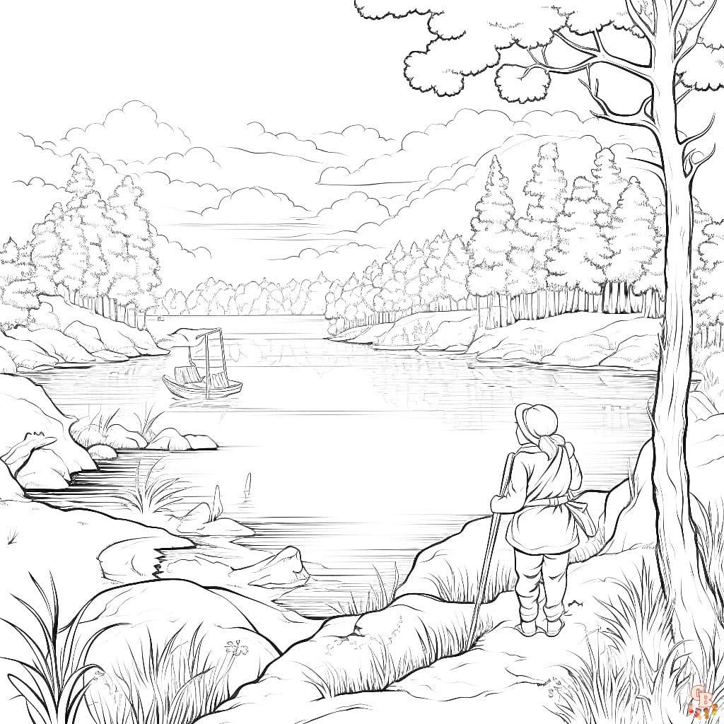 lake coloring pages to print