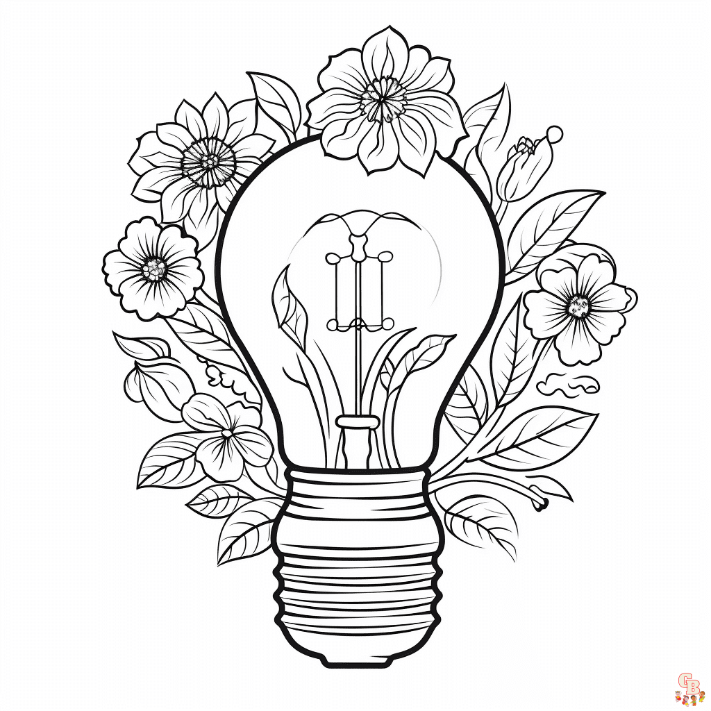 light bulb coloring pages free