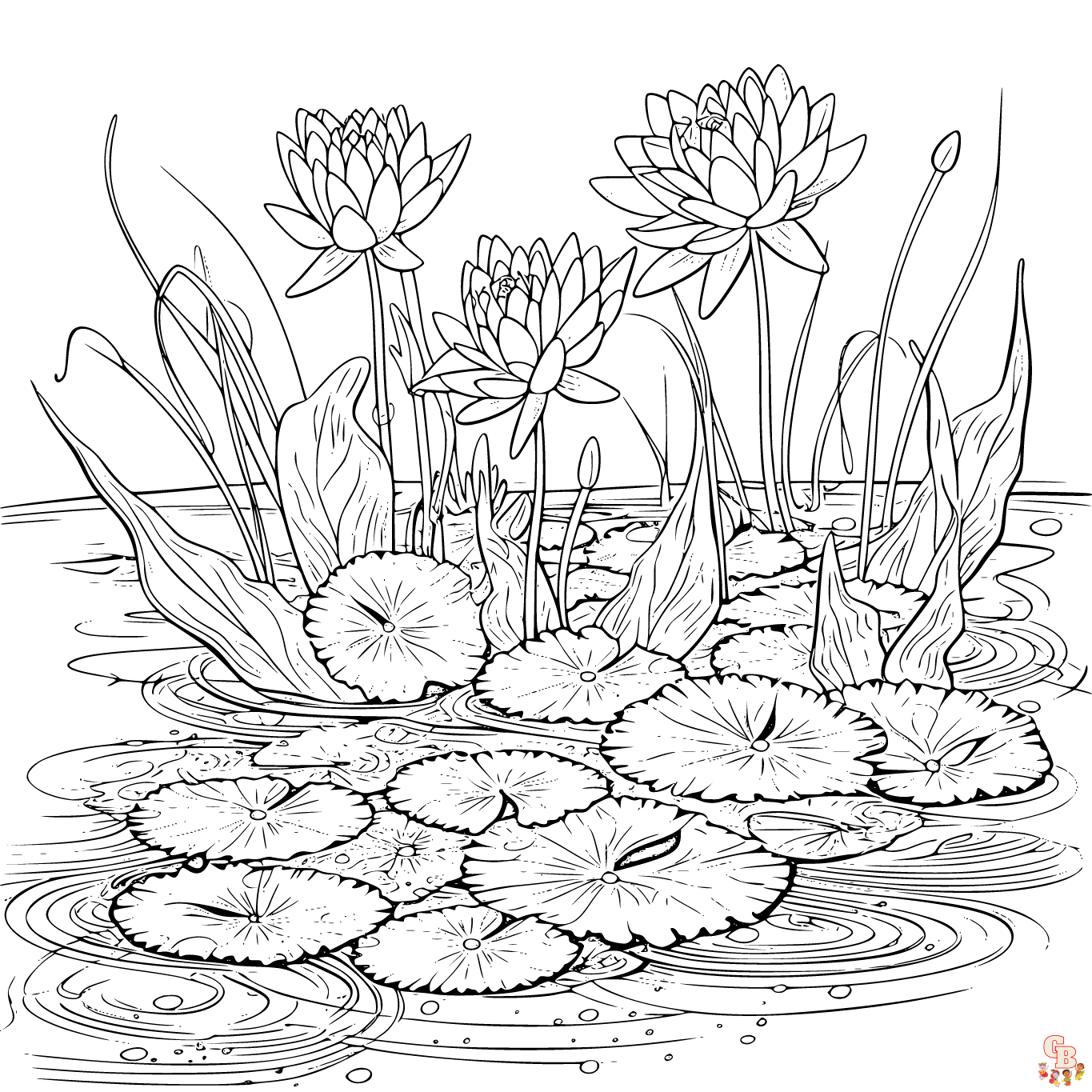 lily pads coloring pages printable free