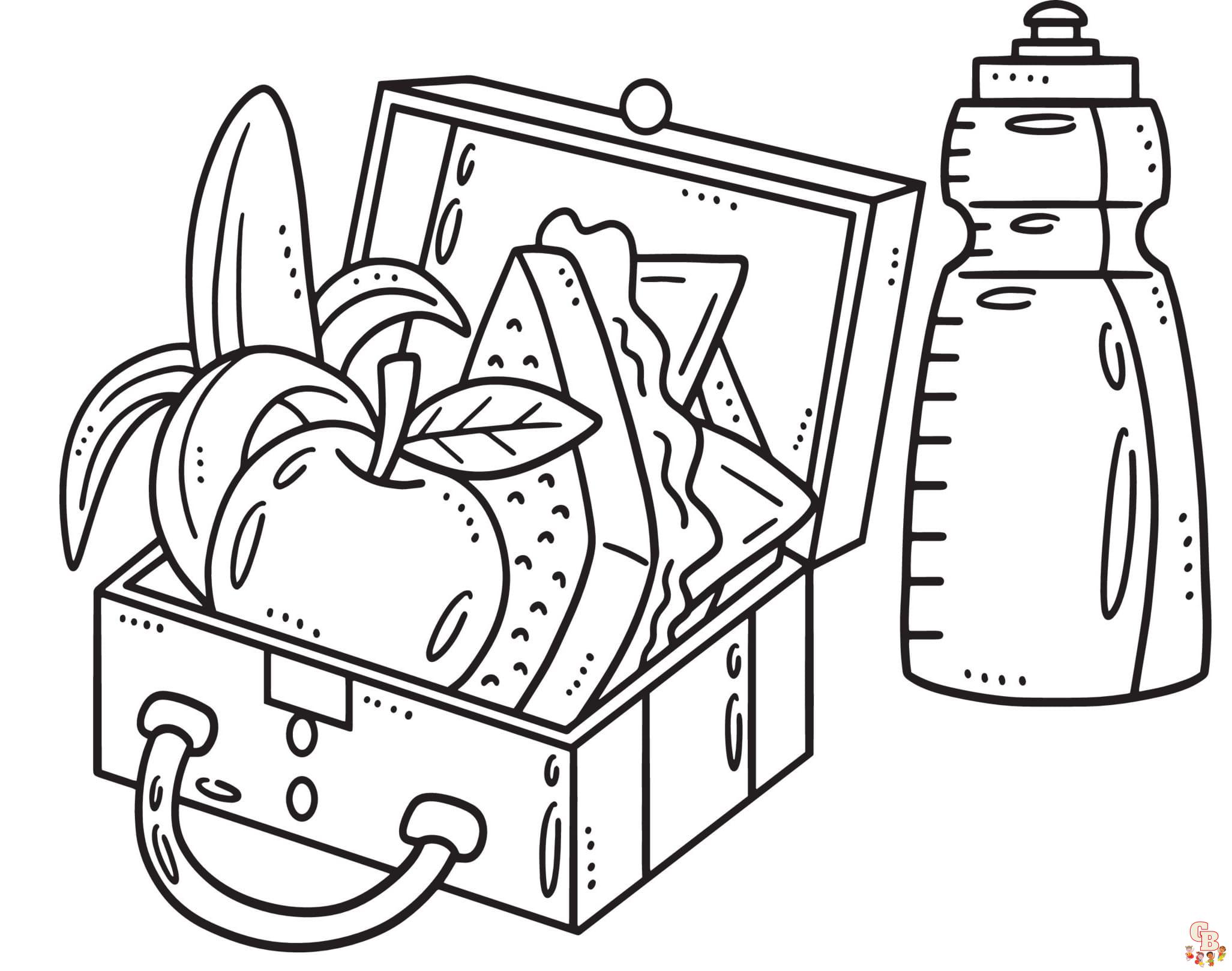 lunch box coloring pages printable