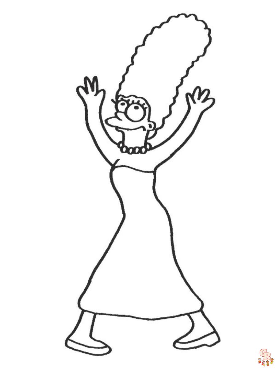marge simpson coloring pages free