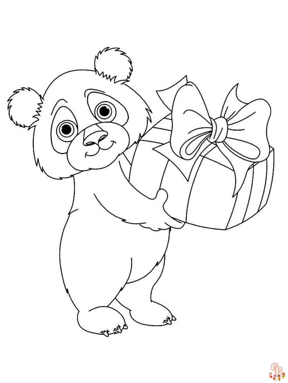 panda bear coloring pag