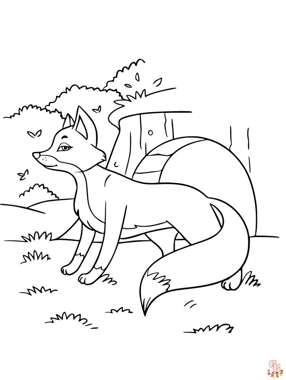 printable coloring pages fox