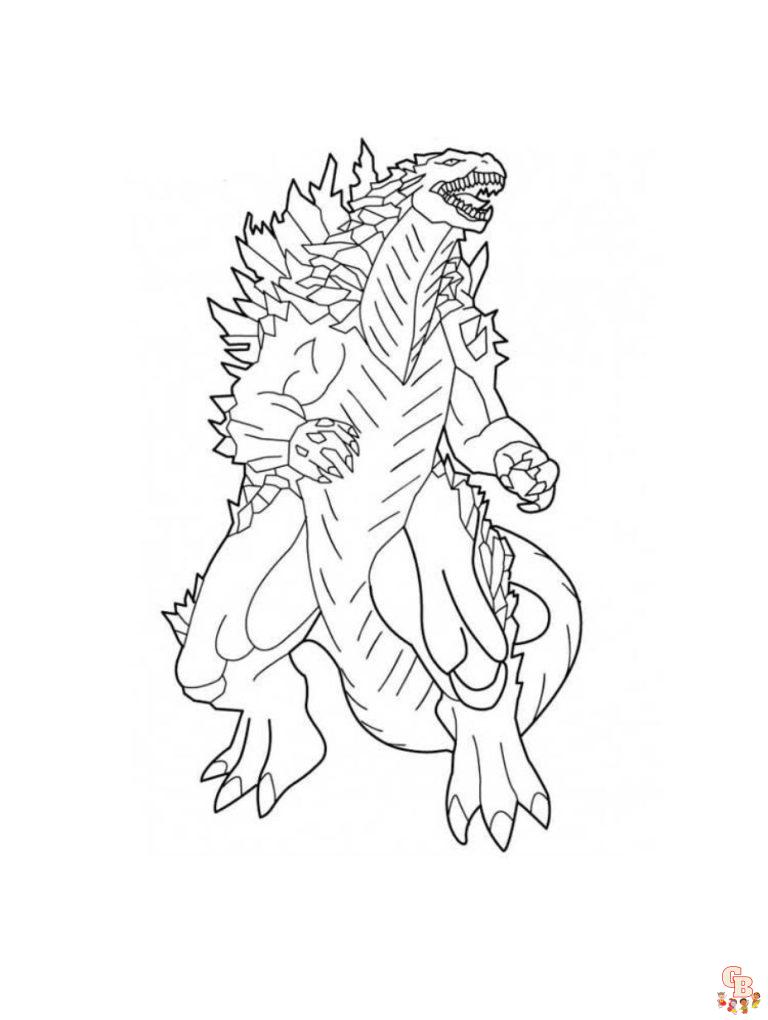 Get Roaring with Free Godzilla Coloring Pages from GBcoloring