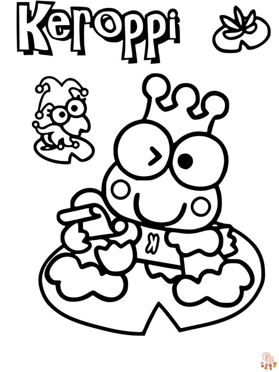 printable keroppi coloring pages