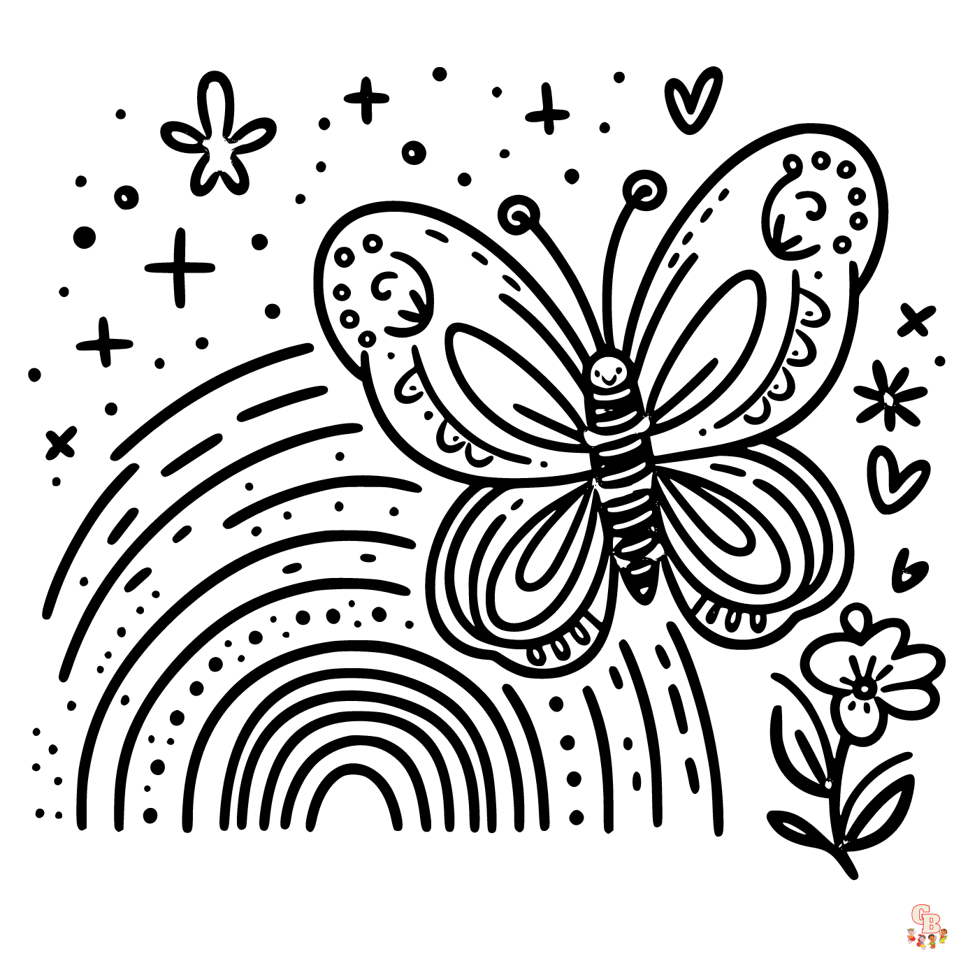 rainbow butterfly coloring pages