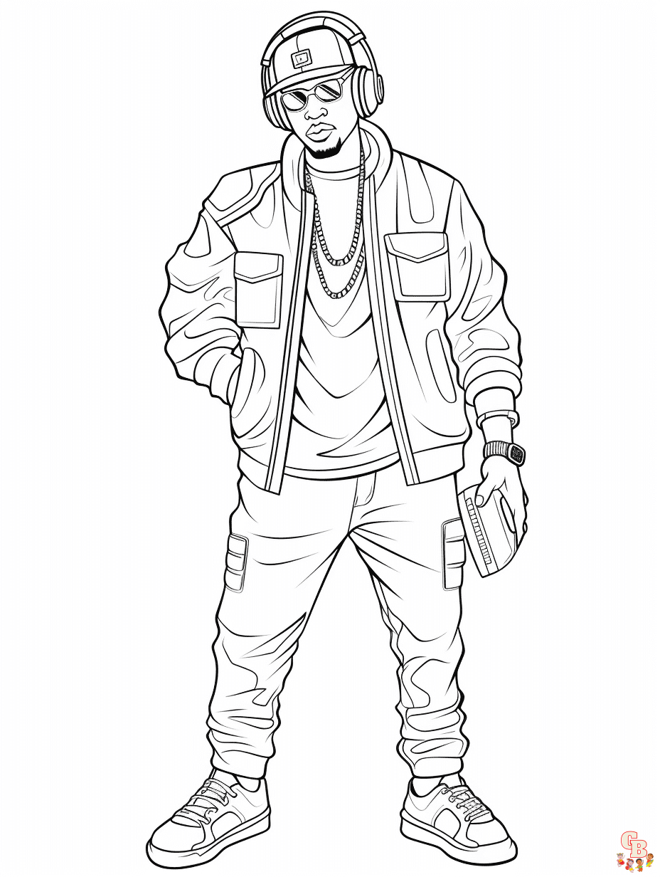 rapper coloring pages printable free