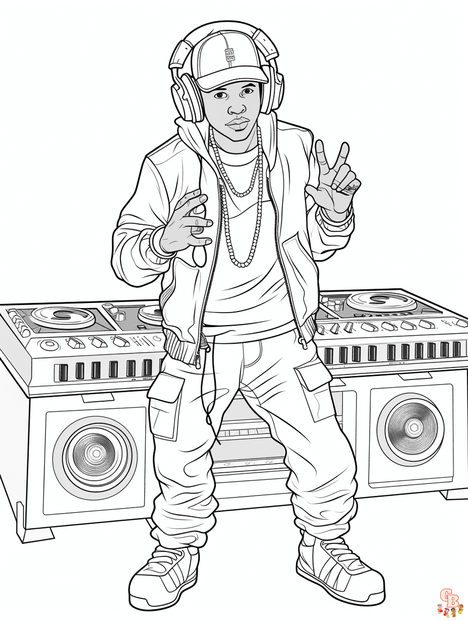 rapper coloring pages printable