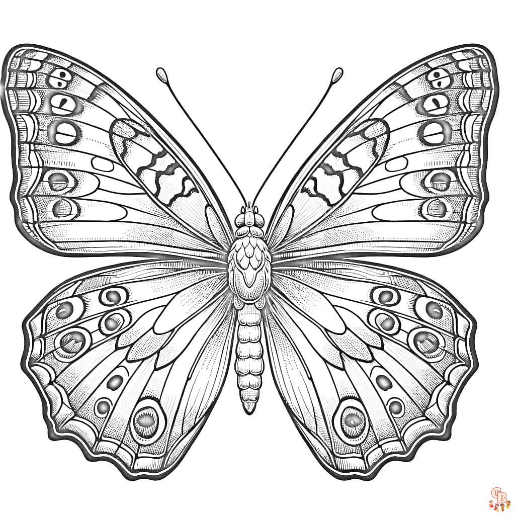 realistic butterfly coloring pages for adults
