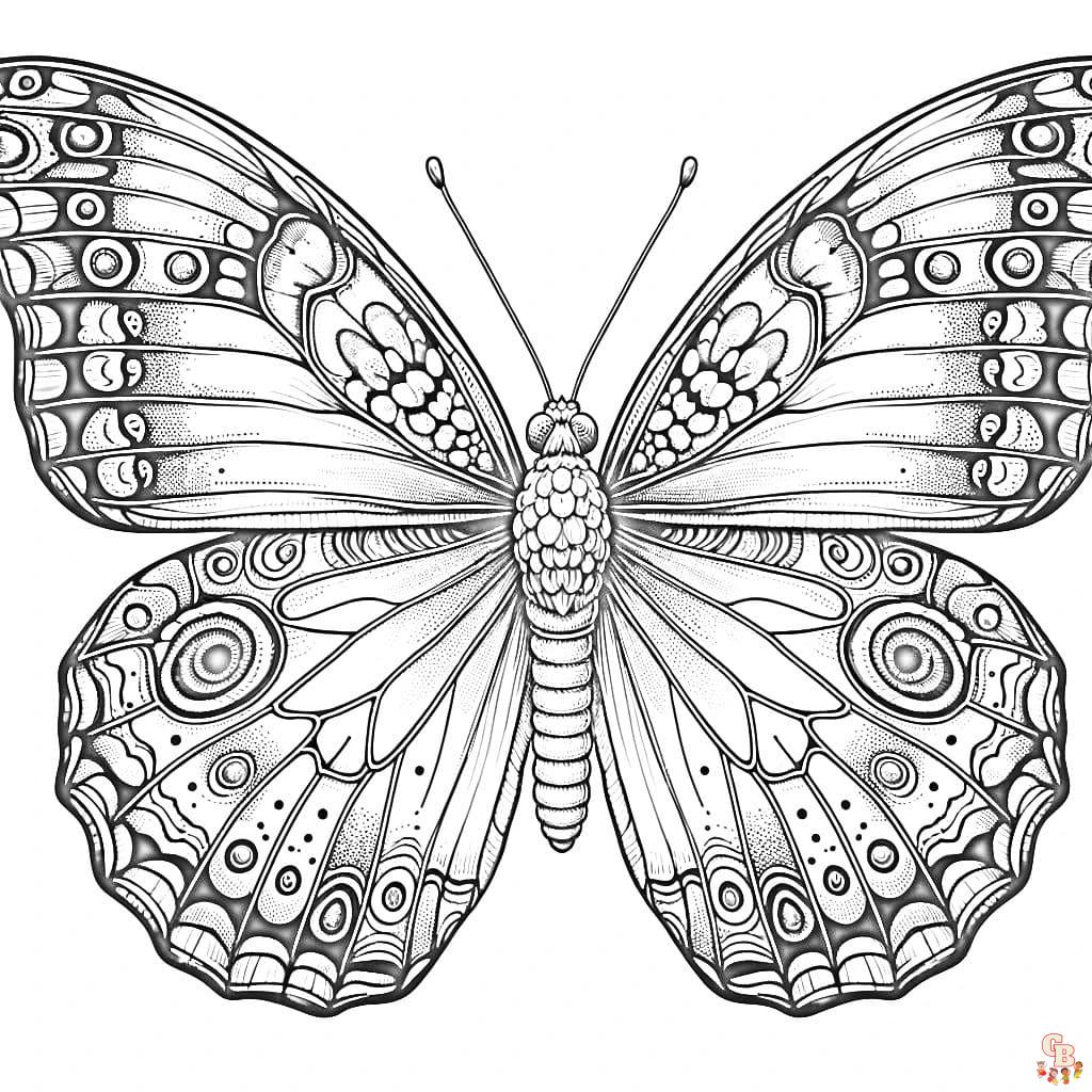 realistic butterfly coloring pages free