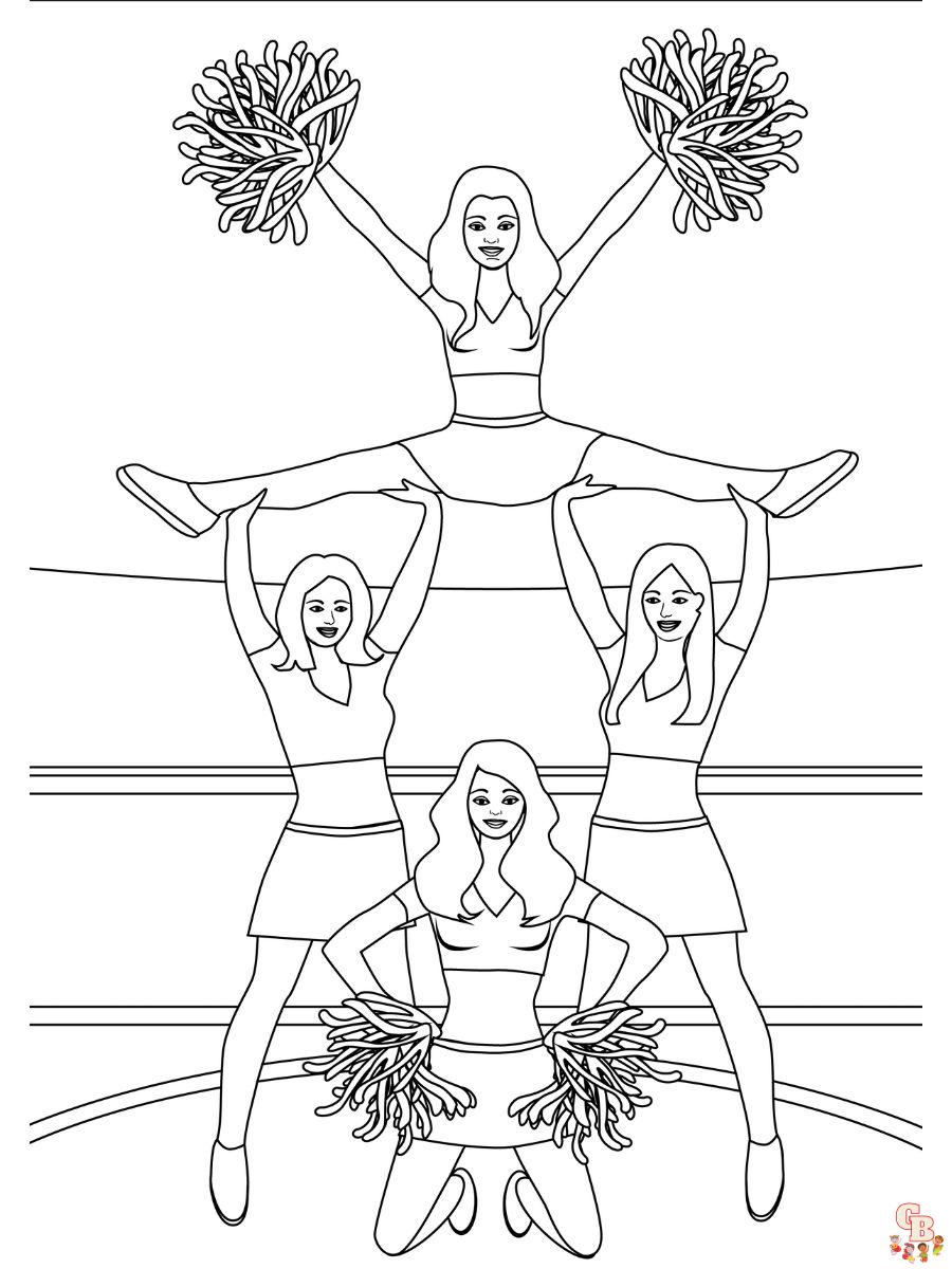 realistic cheerleader coloring pages