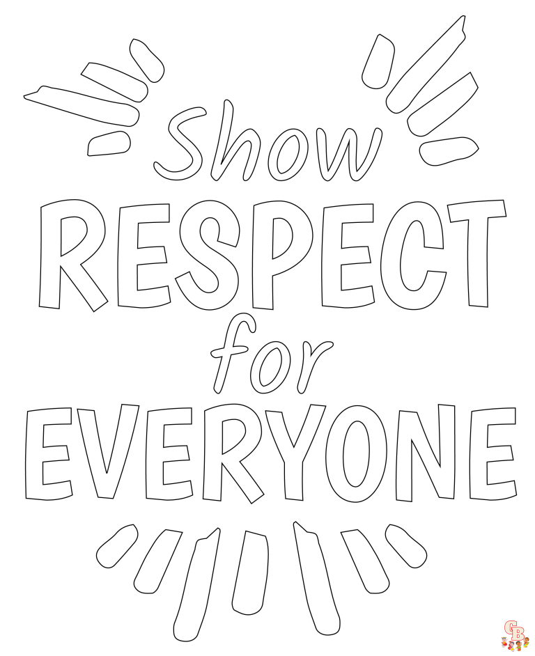 Printable Respect Coloring Pages Free For Kids And Adults