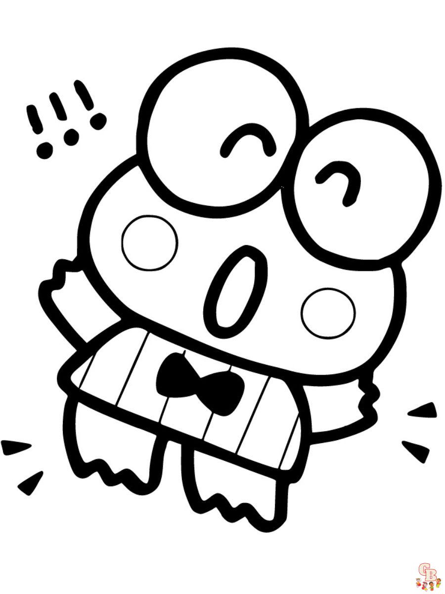 sanrio keroppi coloring pages
