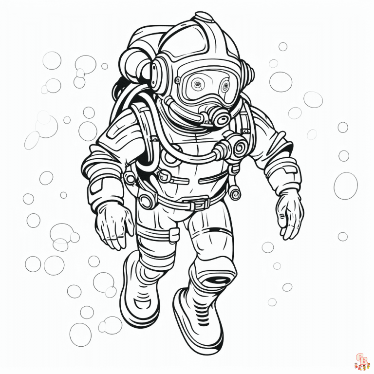 Printable Scuba Diver Coloring Pages Free For Kids And Adults