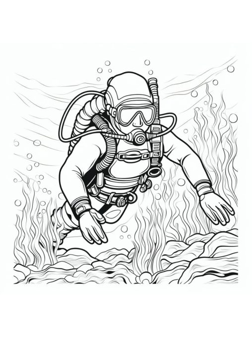 Printable Scuba Diver Coloring Pages Free For Kids And Adults