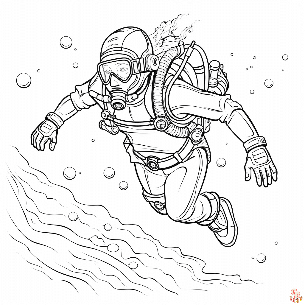 scuba diver coloring pages free